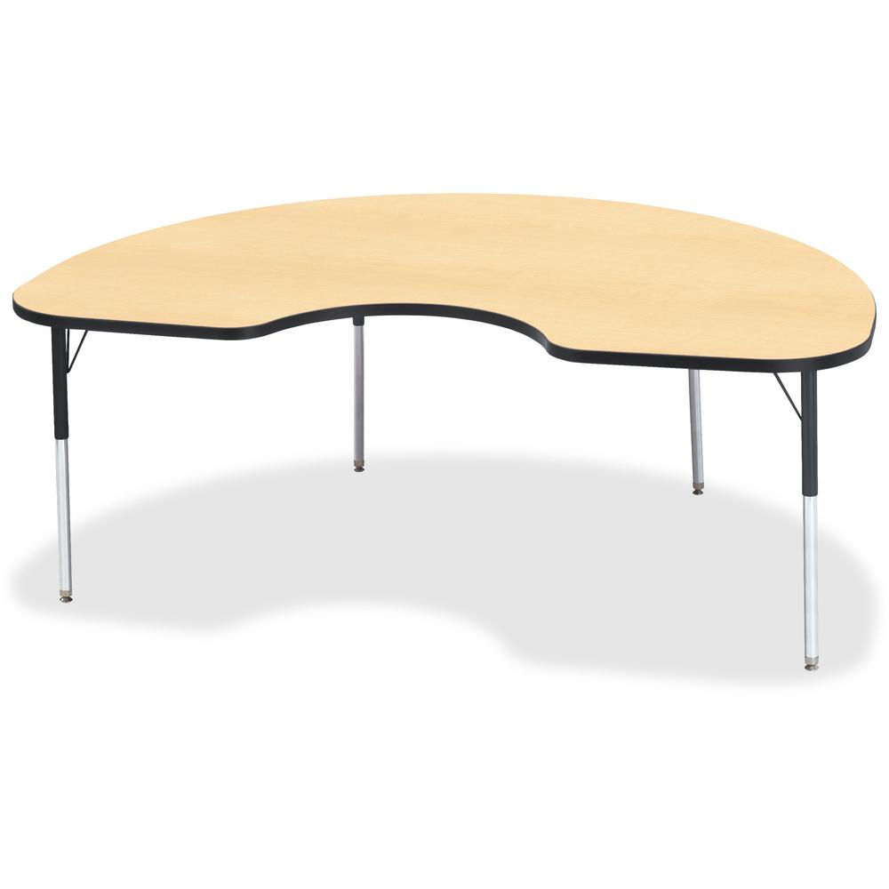 Jonti-Craft Berries Adult Color Top Kidney Table - For - Table TopLaminated Kidney-shaped, Maple Top - Four Leg Base - 4 Legs - Adjustable Height - 24" to 31" Adjustment - 72" Table Top Length x 48" T. Picture 1