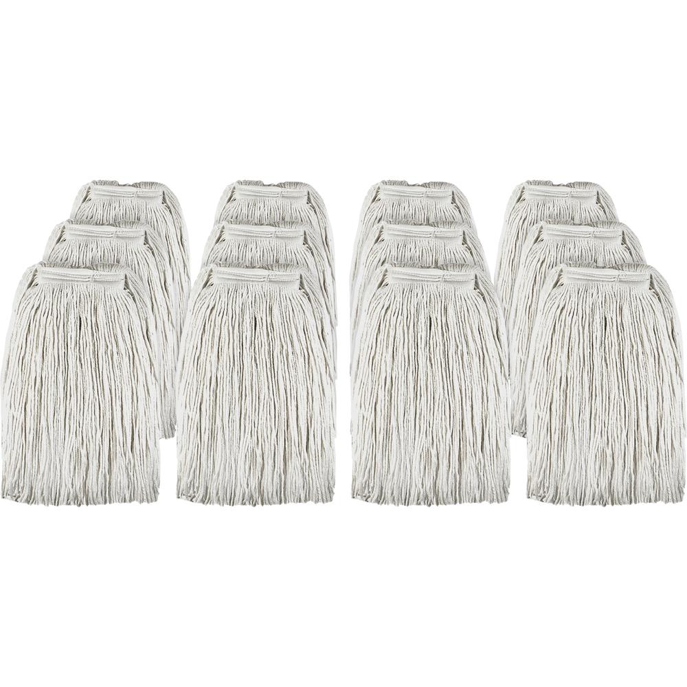 Genuine Joe Cotton Blend Mop Refill - Rayon, Cotton, Polyester - 12 / Carton. Picture 1