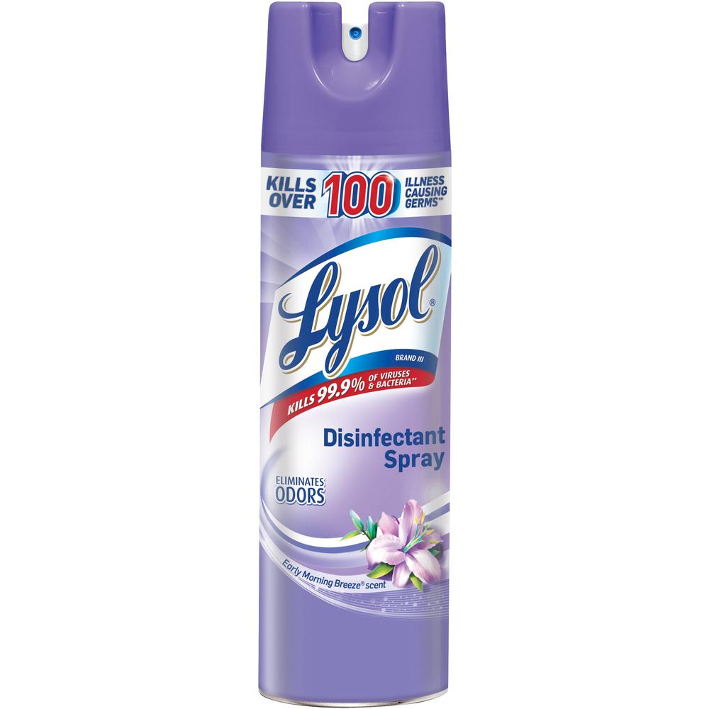 Lysol Early Morning Breeze Disinfectant Spray - For Multipurpose - 19 fl oz (0.6 quart) - Early Morning Breeze Scent - 1 Each - Antimicrobial, Anti-bacterial - Clear. Picture 1