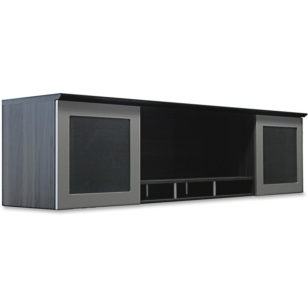Mayline Medina Hutch - 18.3" Height x 63" Width x 15" Depth x 1" Thickness - 2 Door(s) - Beveled Edge - Finish: Gray Steel Laminate - Water Resistant, Stain Resistant, Abrasion Resistant, Durable, Mod. Picture 1
