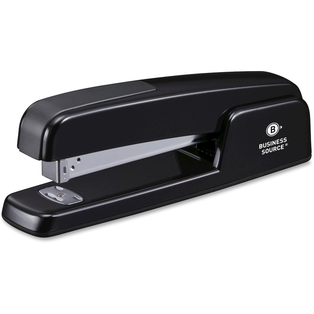 Business Source Die-cast Stapler - Staples Upto 20 Sheet - Holds Upto 210 Staple - Full Strip - Top Loading - Black - Die-cast - 1 Each. Picture 1