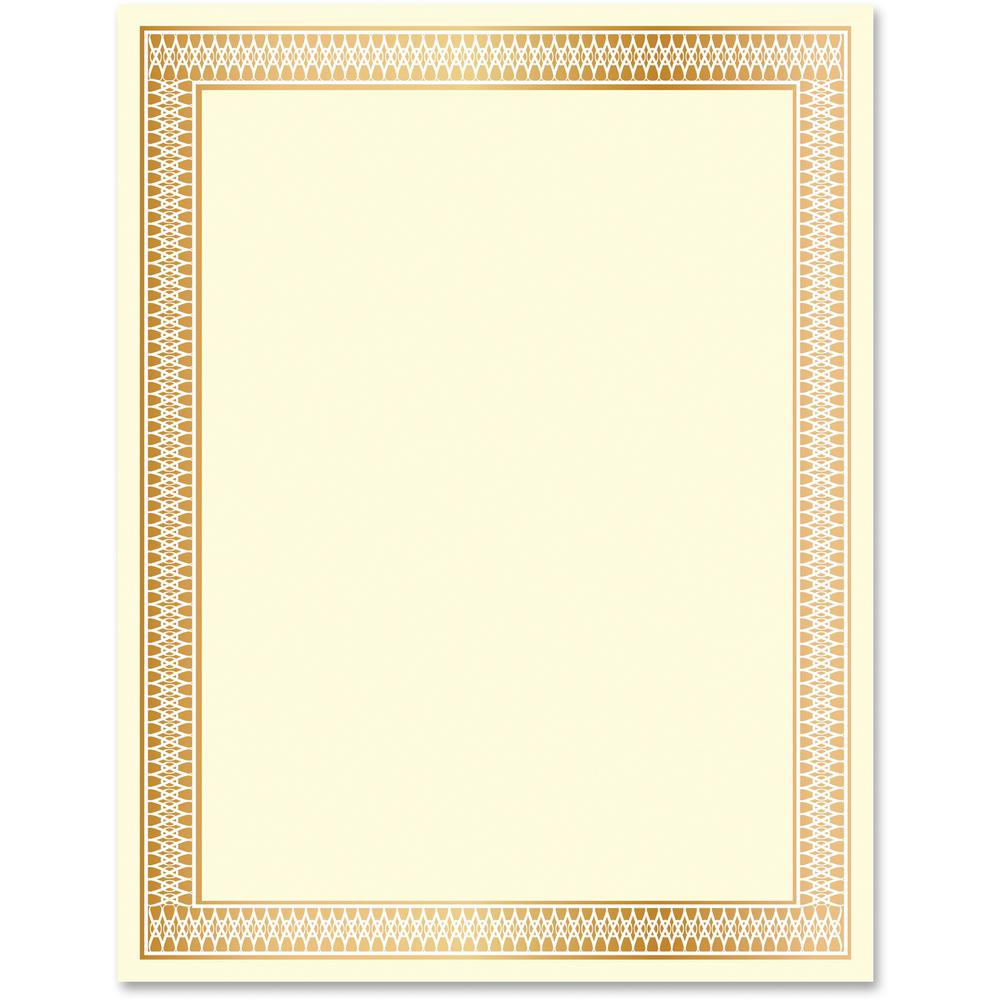 Geographics Traditional Award Certificates - 24 lb Basis Weight - 8.5" Width - Laser, Inkjet Compatible - Gold - 100 / Pack. Picture 1