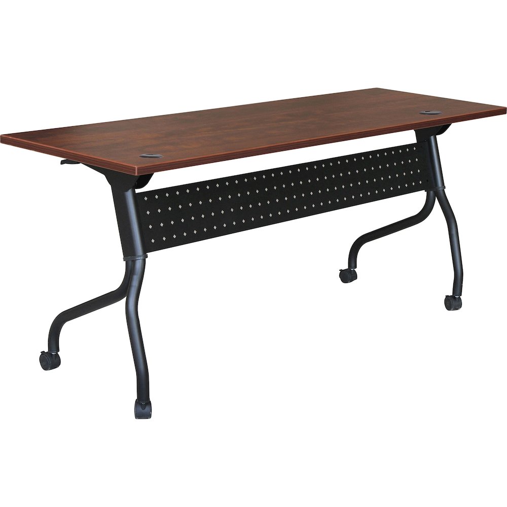 Lorell Flip Top Training Table - Rectangle Top - Four Leg Base - 4 Legs - 72" Table Top Width x 23.60" Table Top Depth - 29.50" Height x 28.70" Width x 23.63" Depth - Assembly Required - Cherry - Mela. Picture 1