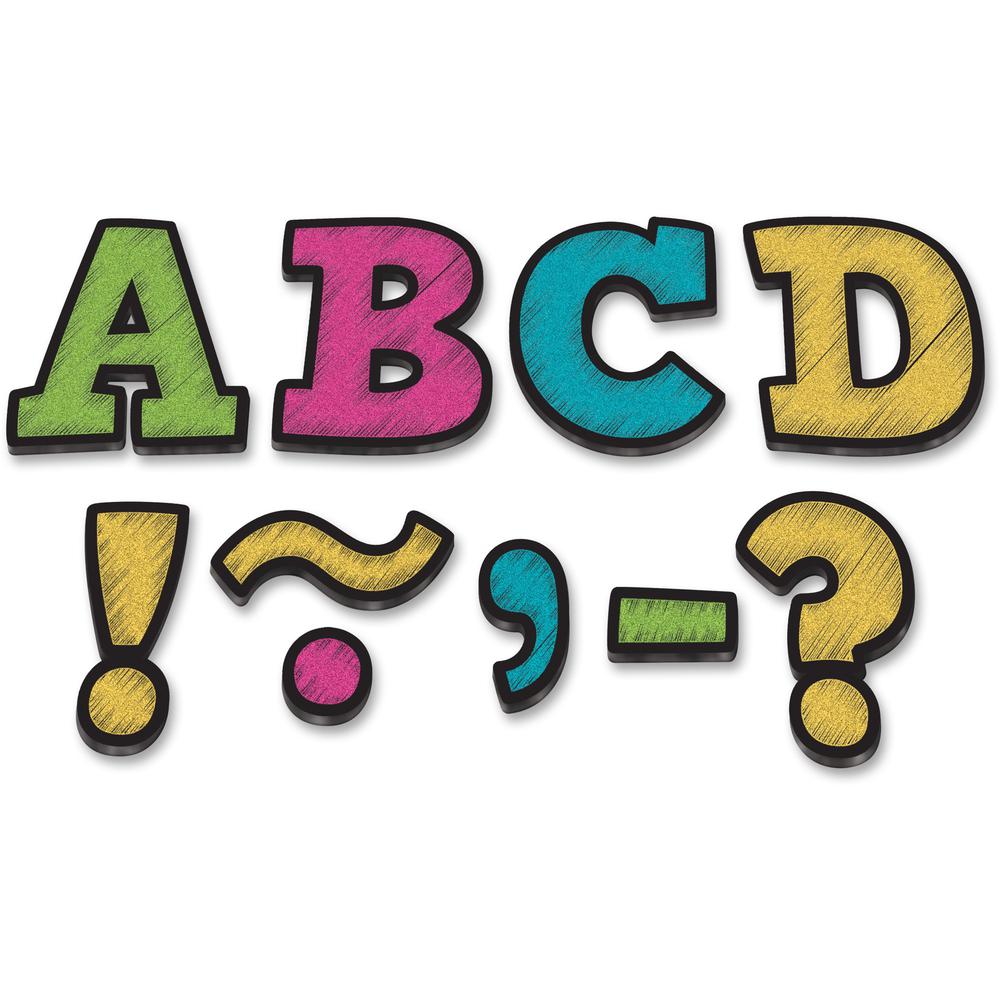Teacher Created Resources 3" Bold Block Magnet Letters - Learning Theme/Subject - 55 x Letter Shape - Magnetic - Durable, Damage Resistant - 0.10" Height x 3" Width x 3" Depth - Multicolor - 55 / Pack. Picture 1