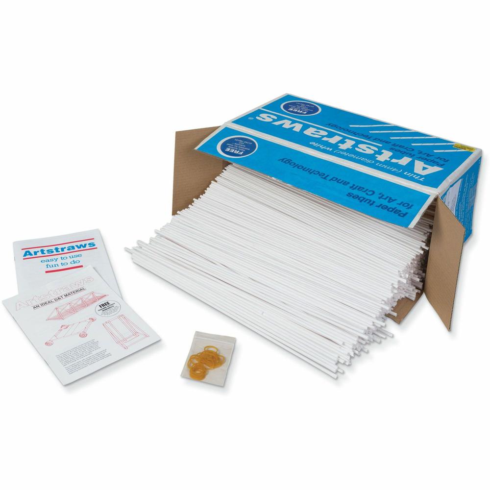 Creativity Street Artstraws Classpack Art Straws - Art, Craft, Shaping - 1800 Piece(s) - 9"Height x 16.50"Length - 1800 / Box - White. Picture 1