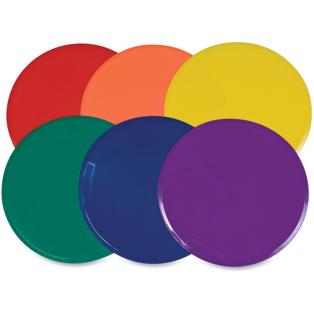 Champion Sports Extra Large Poly Spot Marker Set - Green, Orange, Purple, Red, Blue, Yellow - Vinyl. Picture 1