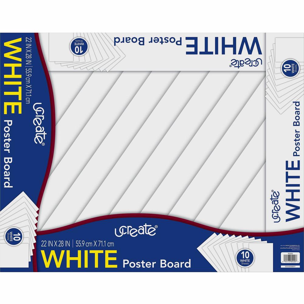 UCreate Poster Board Package - Multipurpose - 28" Height x 22" Width - White - 1 Pack. Picture 1