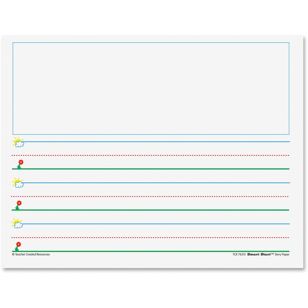 Teacher Created Resources Smart Start K - 2 Writing Paper - Letter - 1" Ruled - 8 1/2" x 11" - White Paper - 360 / Pack. Picture 1