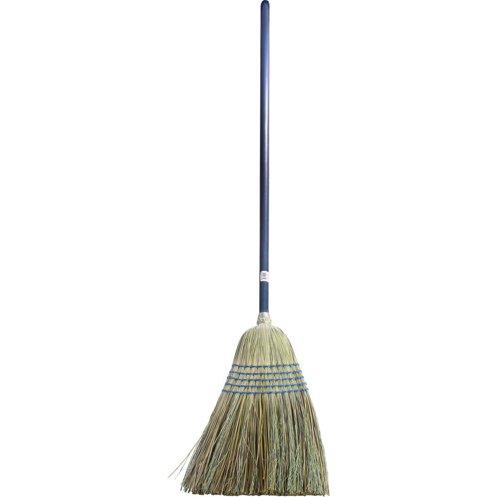 Genuine Joe Light-Duty Broom - Corn Fiber Bristle - Lacquered Wood Handle - 1 Each - Natural. Picture 1