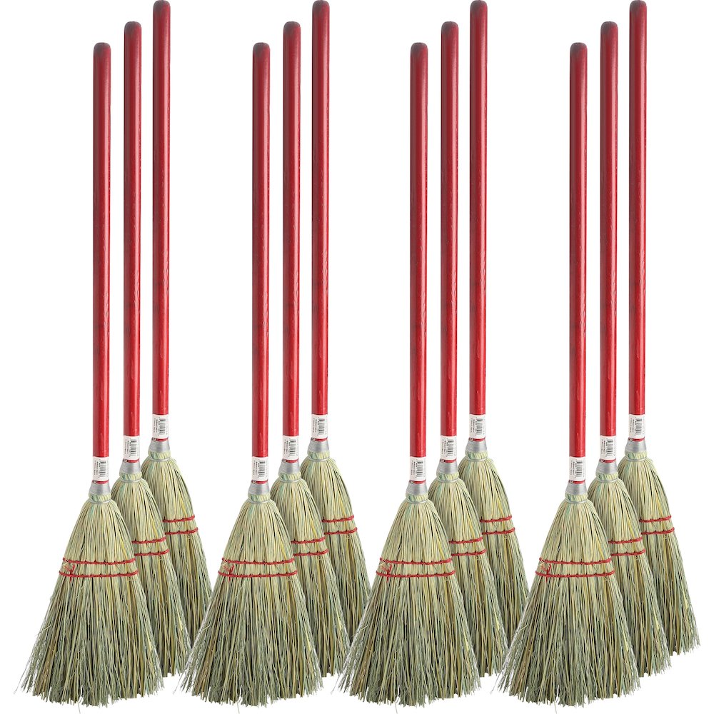 Genuine Joe Lobby Broom - 24" Handle Length - Wood Handle - Natural - 12 / Carton. Picture 1