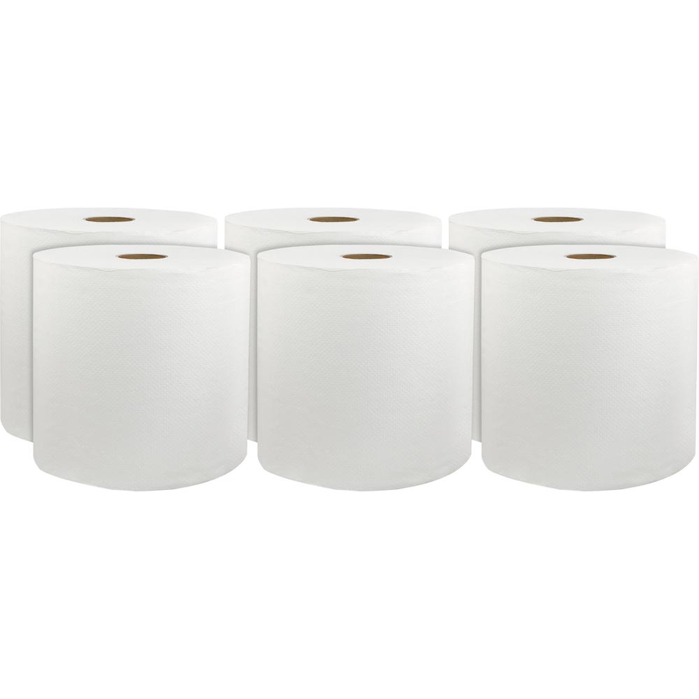 Livi Solaris Paper Hardwound Paper Towels - 1 Ply - 8" Width x 800 ft Length - White - Virgin Fiber - 6 / Carton. Picture 1