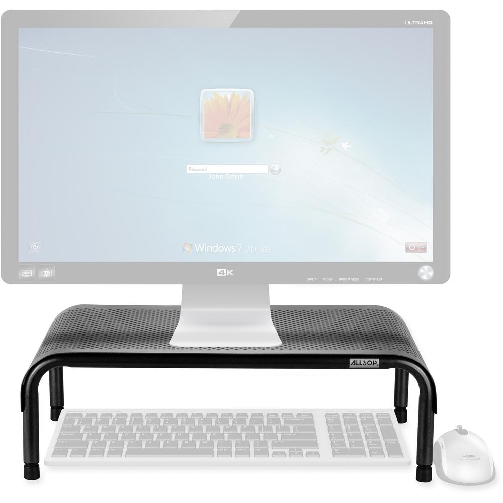 Allsop Metal Art Ergo 3 Adjustable Height Monitor Stand 15-Inch Wide Platform - (31630) - 35 lb Load Capacity - 8" Height x 18" Width x 10" Depth - Metal. Picture 1
