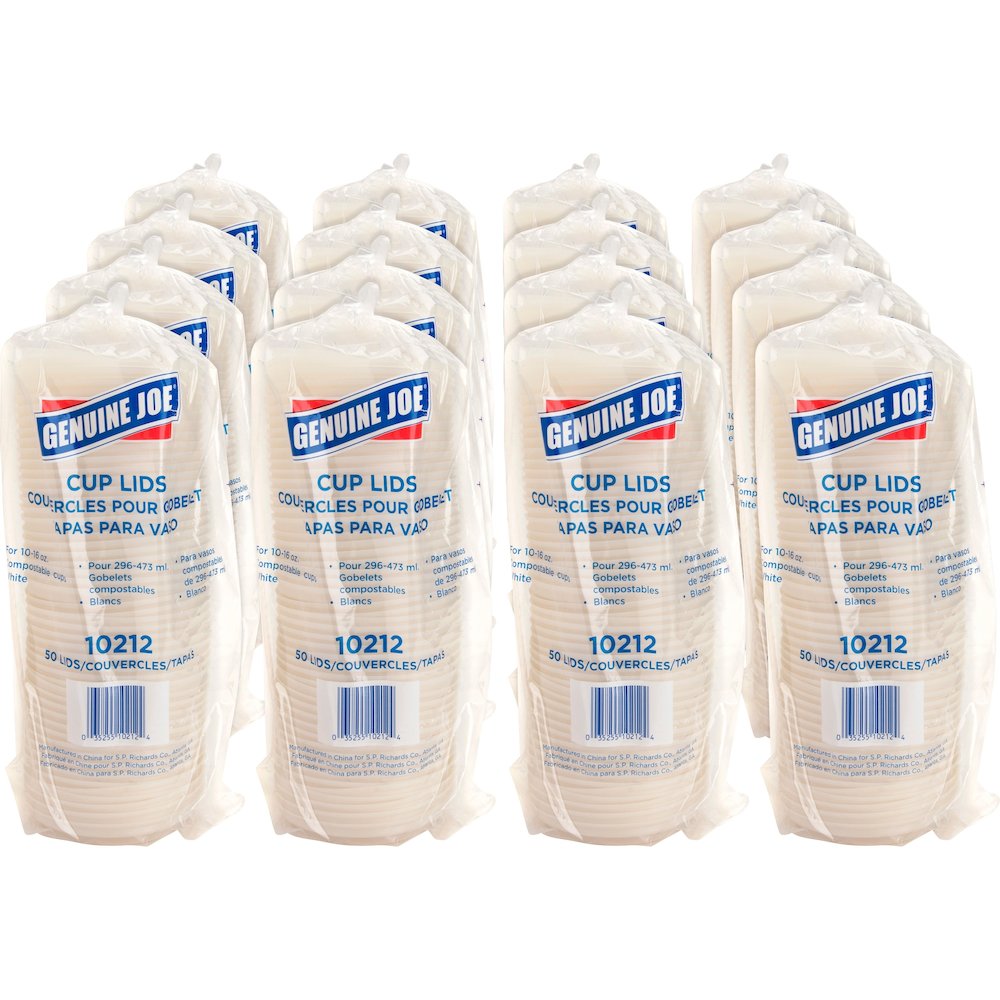 Genuine Joe Vented Hot Cup Lid - Polystyrene - White - 50/Pack - 20 / Carton. Picture 1