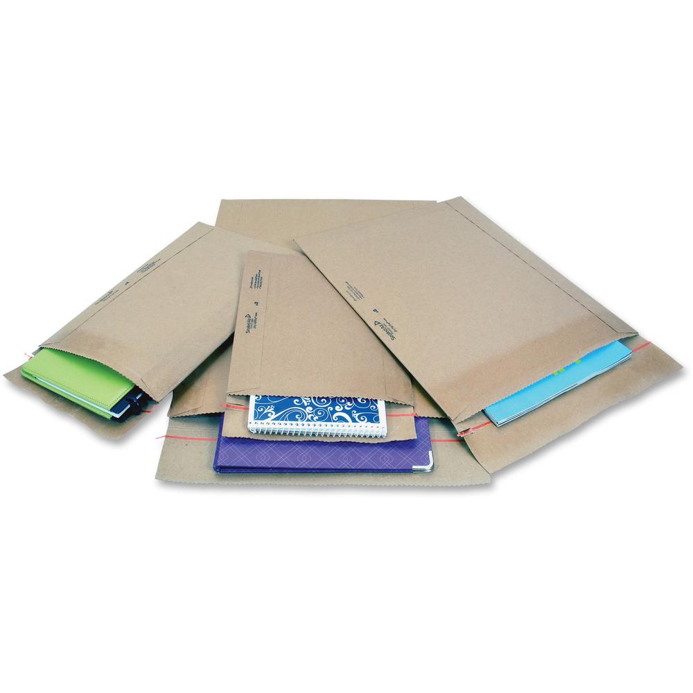 Jiffy Mailer Padded Self-seal Mailers - Multipurpose - #4 - 9 1/2" Width x 14 1/2" Length - Self-sealing Flap - Kraft - 25 / Carton - Natural Kraft, Satin Gold. Picture 1