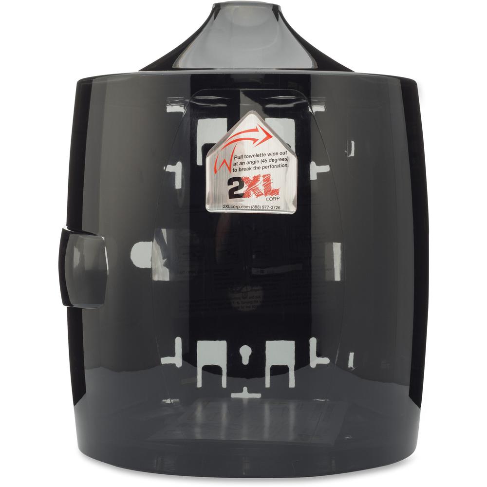 2XL GymWipes Touchless Dispenser - 1 x Roll - 11" Height x 13.5" Width x 11" Depth - Plastic - Smoke Gray - Touch-free, Hinged, Contemporary Style, Durable - 1 Each. Picture 1