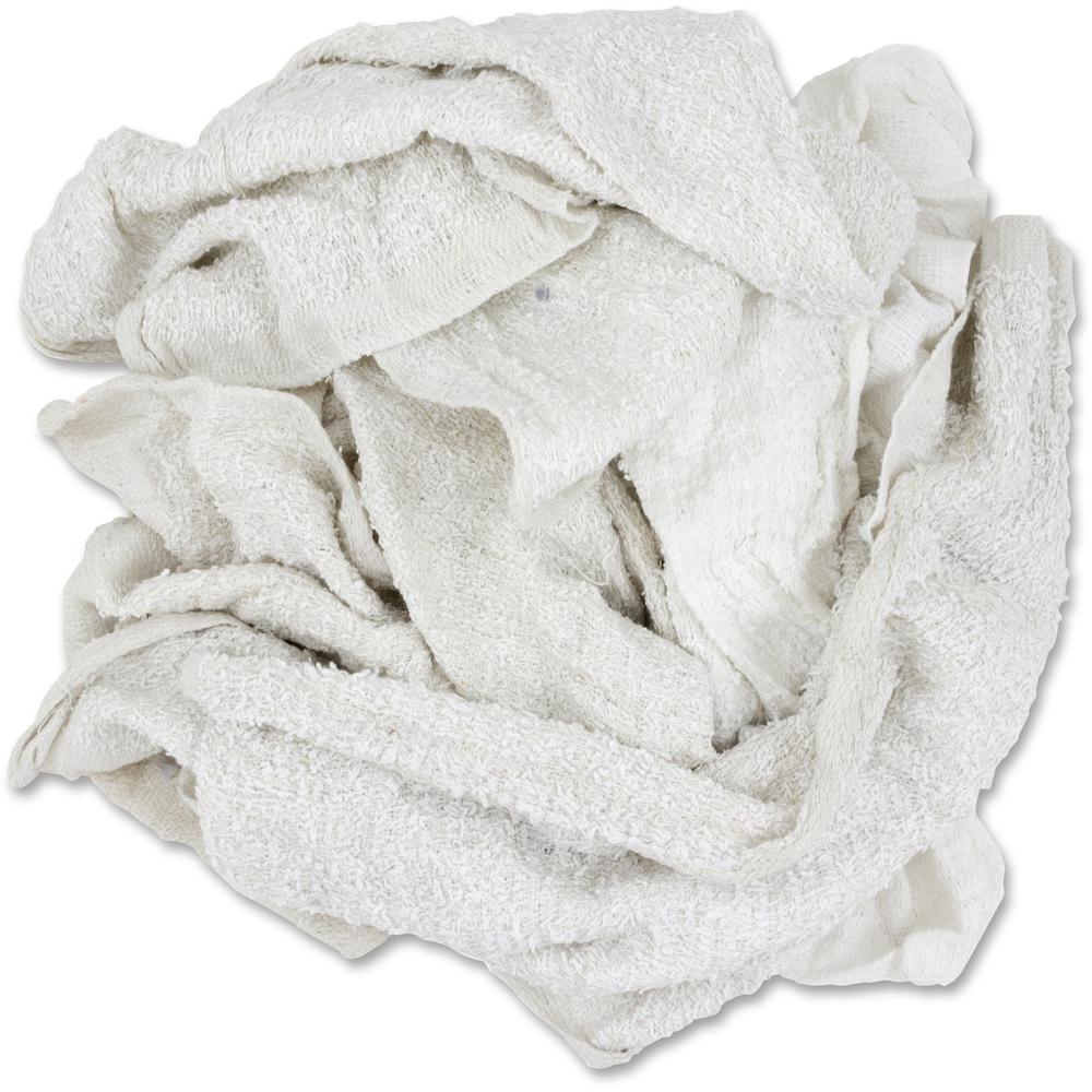 TASKBrand Economy Terry Rags - For Kitchen, Janitorial, General Purpose - Towel - 1 / Carton - White. Picture 1