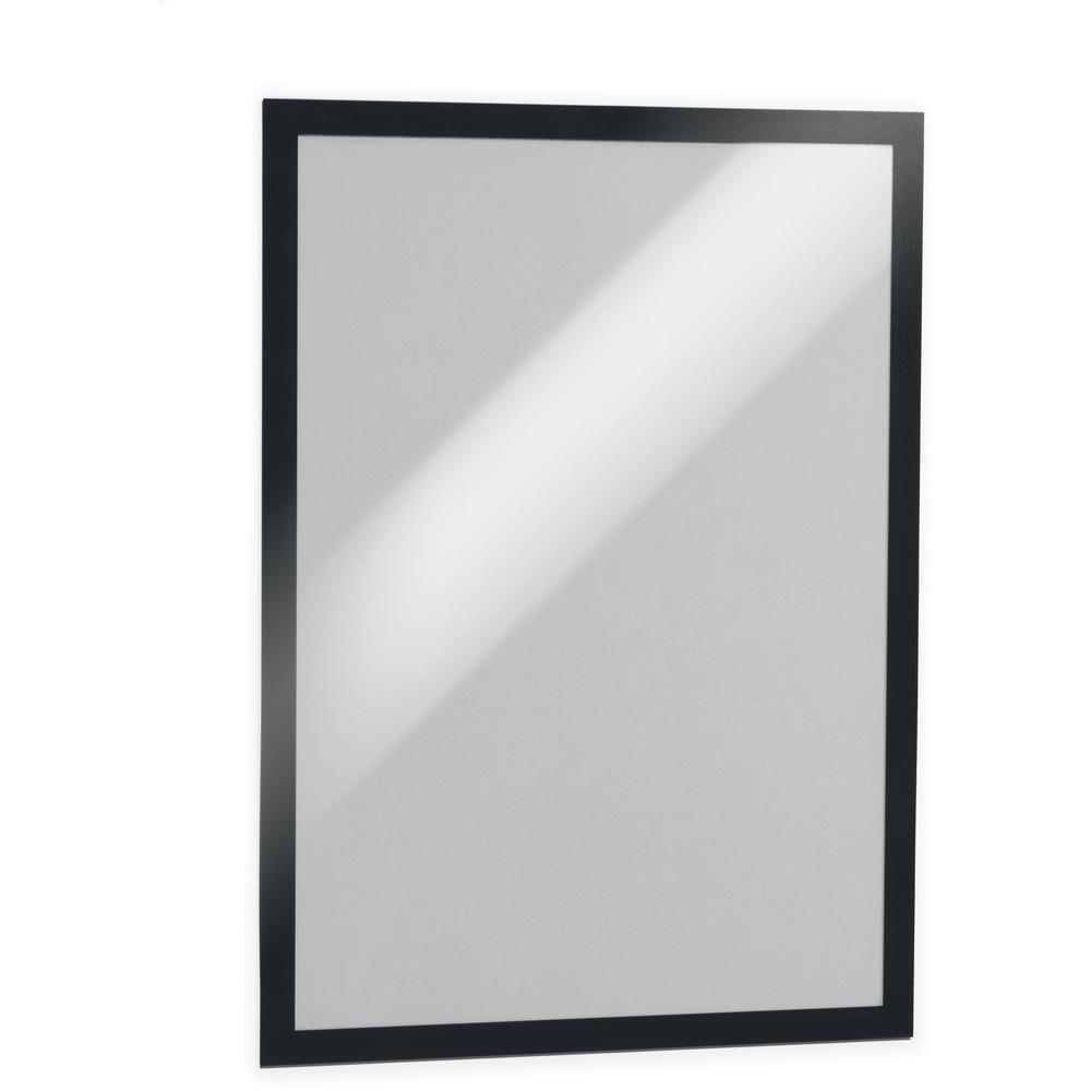 DURABLE&reg; DURAFRAME&reg; Self-Adhesive Magnetic Tabloid Sign Holder - Horizontal or Vertical, 12.25" x 18" Frame Size - Holds 11" x 17" Insert, 2 -Pack, Black. Picture 1