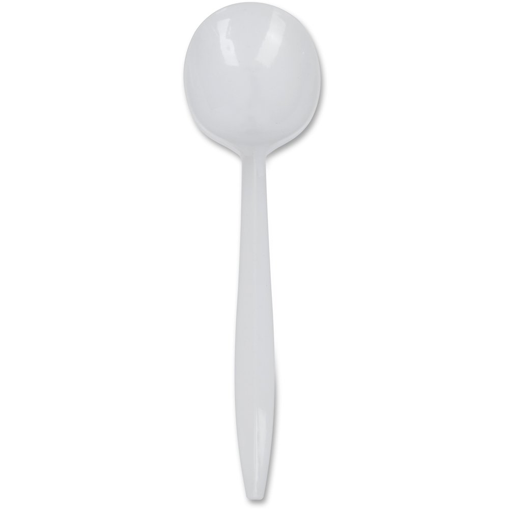 Genuine Joe Medium-Weight Soup Spoon - 1 Piece(s) - Soup Spoon - 1 x Soup Spoon - Disposable - Polypropylene - White - 1 Carton. Picture 1