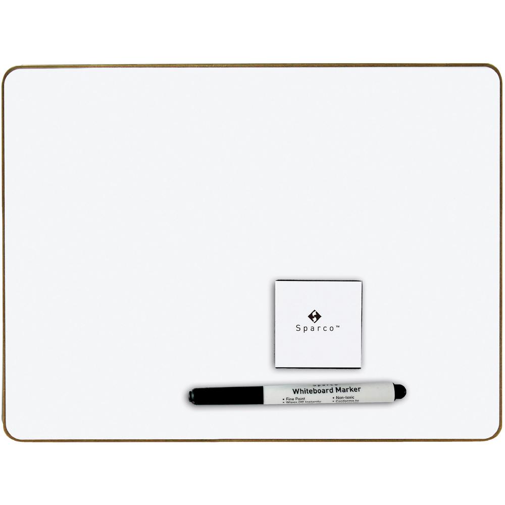 Sparco Dry-erase Board Kit with 12 Sets - 12" (1 ft) Width x 9" (0.8 ft) Height - White Surface - Magnetic - 1 Box. Picture 1
