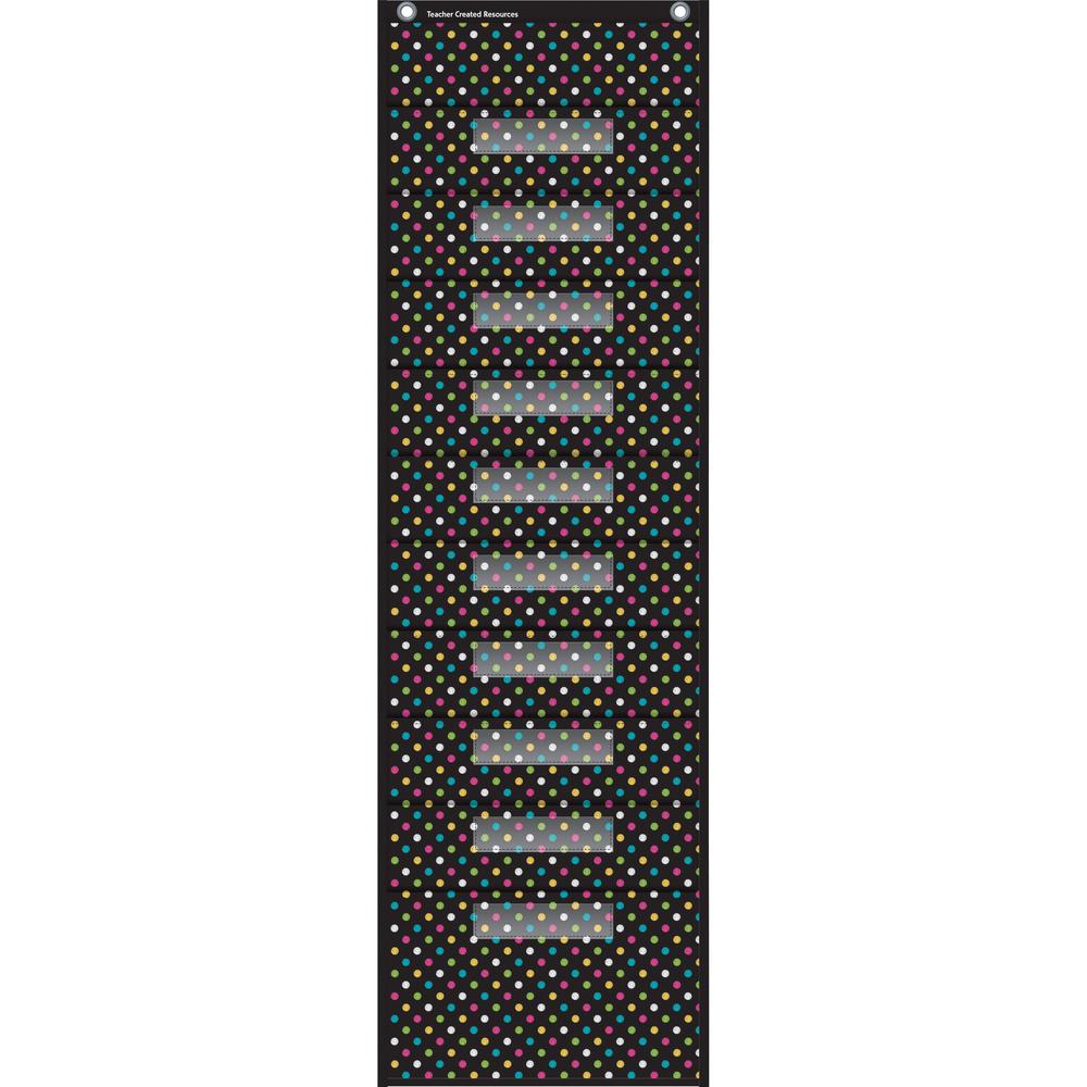 Teacher Created Resources Chalkboard Storage Pocket Chart - 10 Pocket(s) - 58" Height x 14" Width46" Length - Lightweight - Vinyl, Plastic - 1 Each. Picture 1