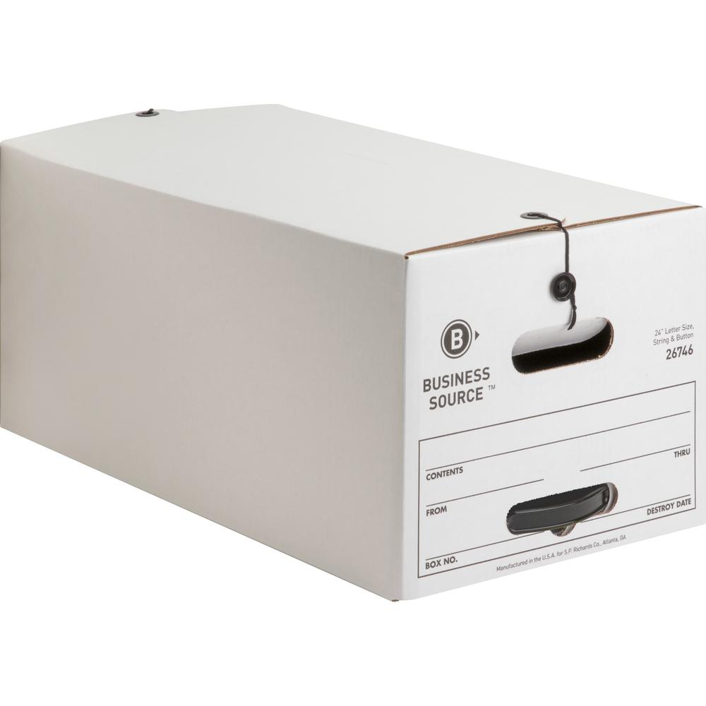 Business Source Medium Duty Letter Size Storage Box - Internal Dimensions: 12" Width x 24" Depth x 10" Height - External Dimensions: 12.3" Width x 24.1" Depth x 10.8" Height - Media Size Supported: Le. Picture 1