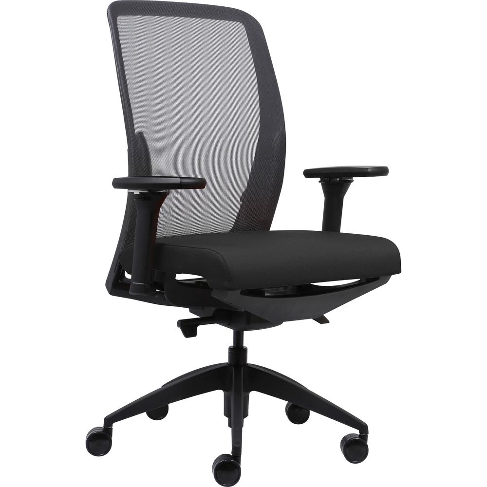 Lorell Executive Mesh High-Back Office Chair - Black Fabric Seat - High Back - Armrest - 1 Each. Picture 1