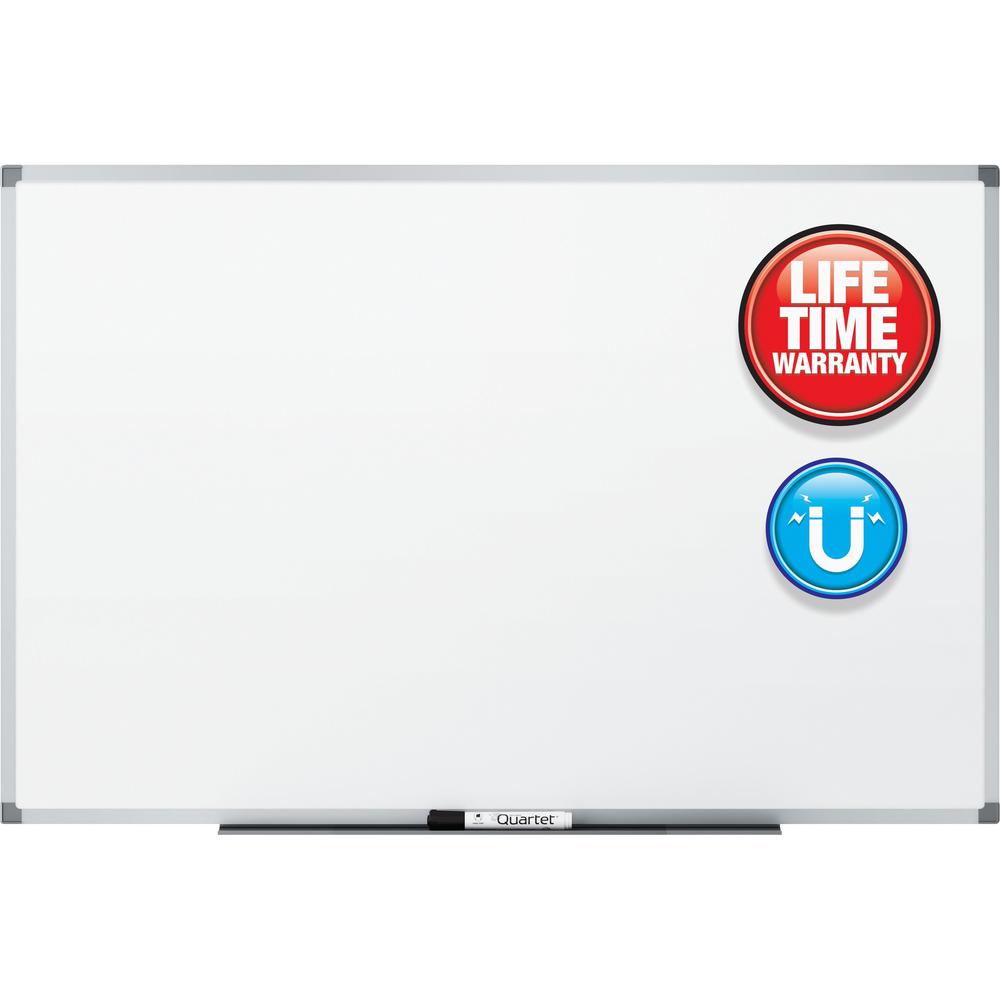 Quartet Standard DuraMax Magnetic Whiteboard - 48" (4 ft) Width x 36" (3 ft) Height - White Porcelain Surface - Silver Aluminum Frame - Rectangle - Horizontal/Vertical - Magnetic - Assembly Required -. Picture 1