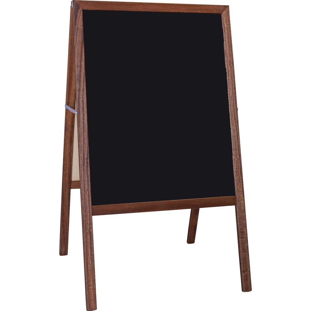 Flipside Stained Black Chalkboard Easel - Stained Black Surface - Hardwood Frame - Rectangle - 1 Each. Picture 1