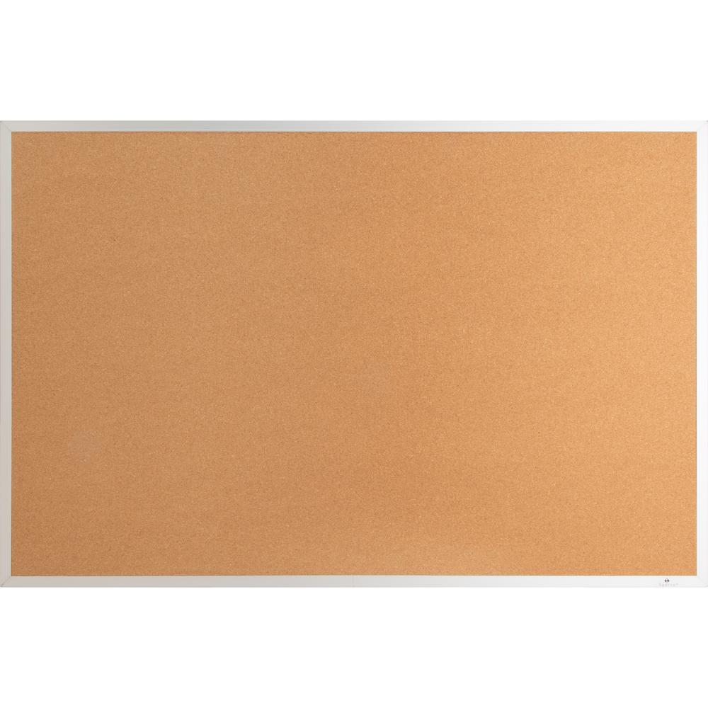 Lorell Bulletin Board - 48" Board Height x 72" Board Width - Cork Surface - Long Lasting, Warp Resistant - Silver Aluminum Frame - 1 Each. Picture 1