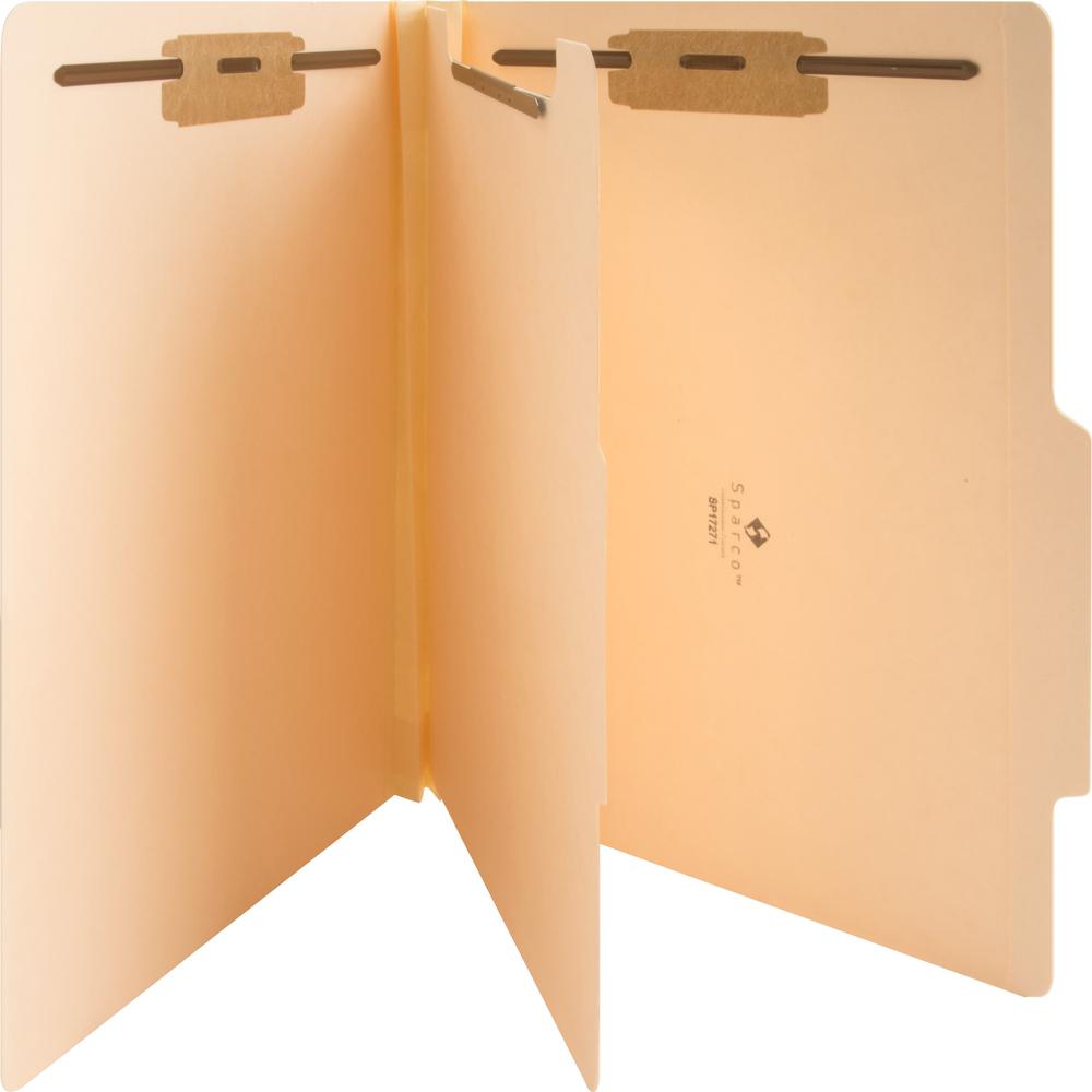 Business Source Letter Recycled Classification Folder - 8 1/2" x 11" - 2" Expansion - 2" Fastener Capacity - End Tab Location - 1 Divider(s) - 10% Recycled - 10 / Box. Picture 1