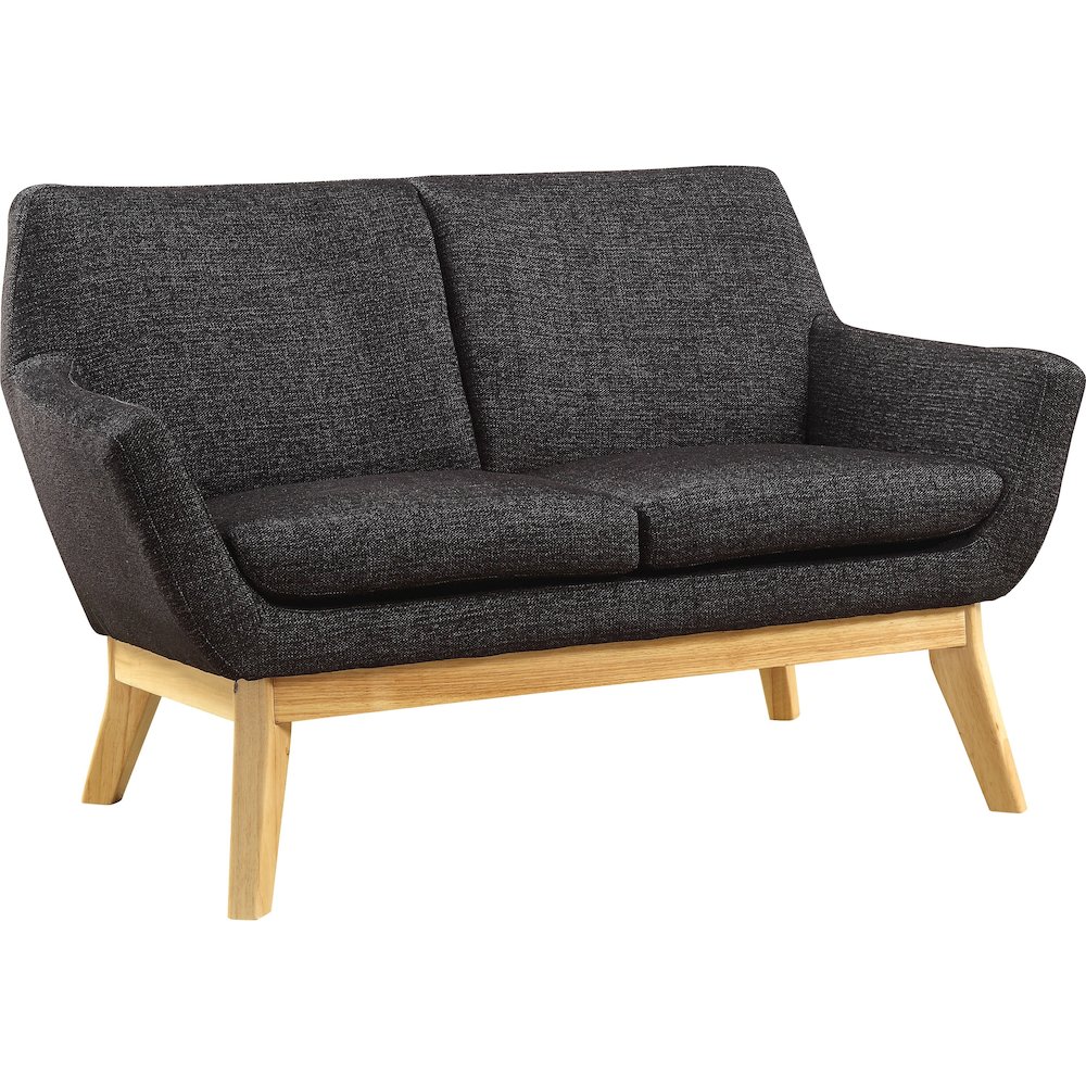 Lorell Quintessence Collection Loveseat - 32.8" Height x 19.8" Width x 53.1" Length - Finish: Black - 1 Each. Picture 1