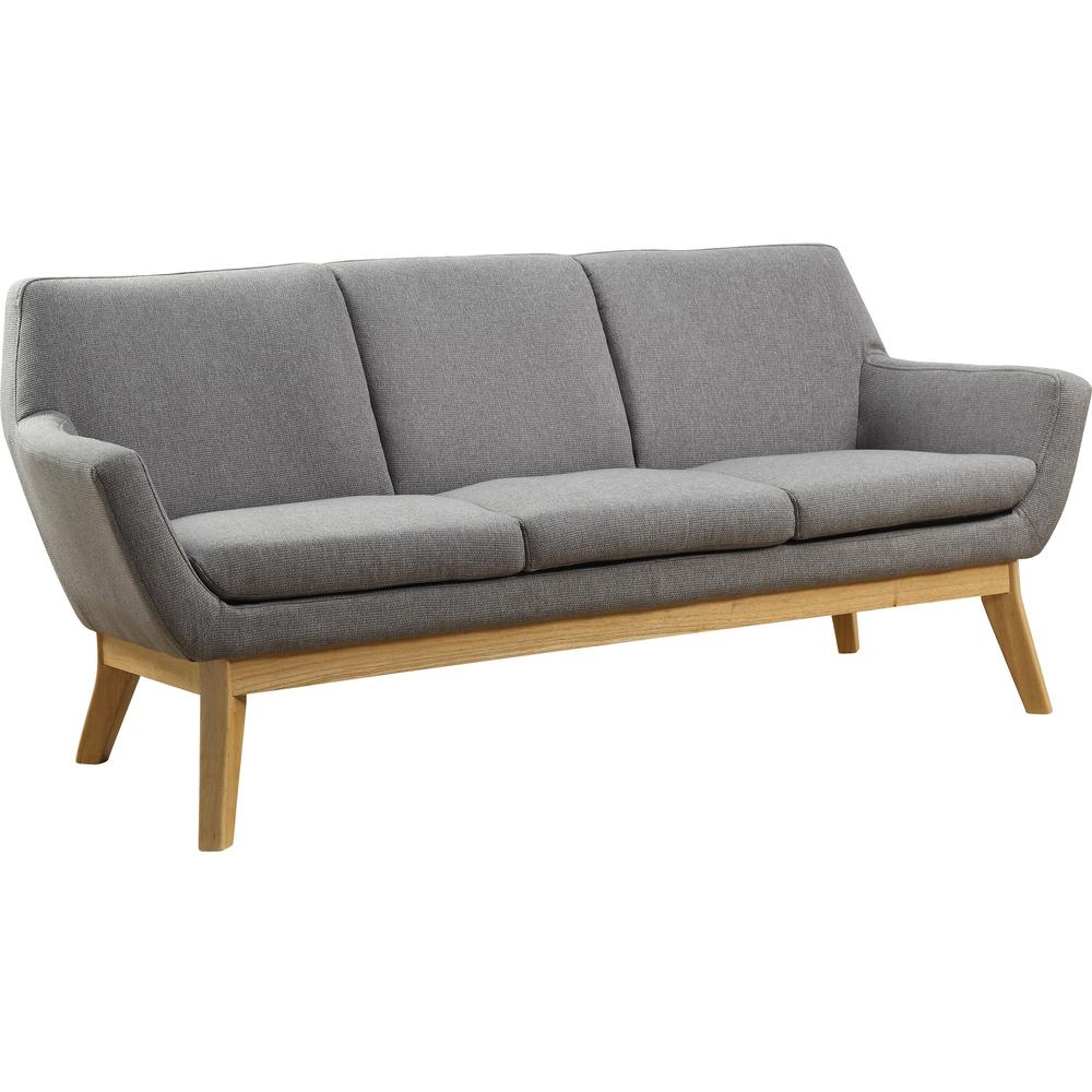 Lorell Quintessence Collection Sofa - 32.8" Height x 73.3" Width x 19.8" Length - Finish: Gray - Upholstered, Lumbar Support, Ergonomic Design, Padded Back, Padded Seat, Sturdy - For Reception Area, L. Picture 1