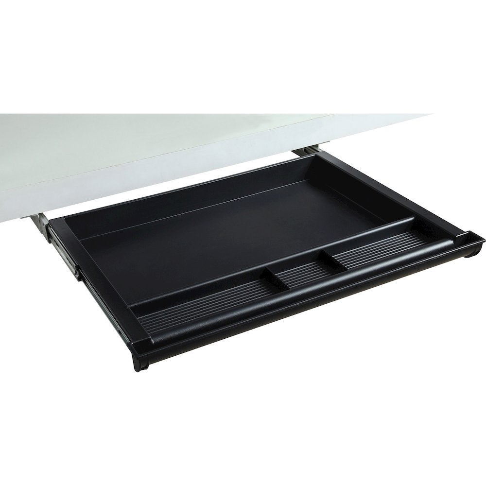 Lorell Laminate Desk 4-compartment Drawer - x 20.5" Width x 16" Depth - Material: Acrylonitrile Butadiene Styrene (ABS) - Finish: Black - 1 Each. Picture 1