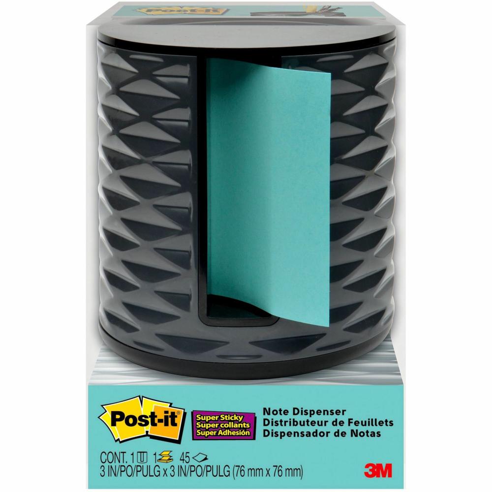 Post-it&reg; Note Dispenser - 3" x 3" Note - Black. Picture 1