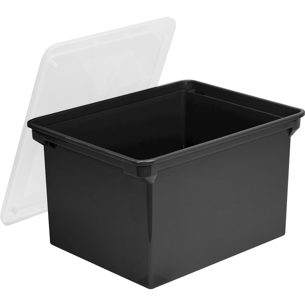 Storex Letter/Legal Tote Storage Box - Internal Dimensions: 15.50" Length x 12.25" Width x 9.25" Height - External Dimensions: 18.3" Length x 13.9" Width x 10.6" Height - 45 lb - 9.25 gal - Media Size. Picture 1