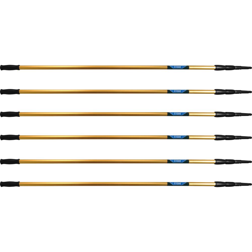 Ettore REA-C-H 3-section Extension Pole - 18 ft Length - Gold - Anodized Aluminum - 6 / Carton. Picture 1