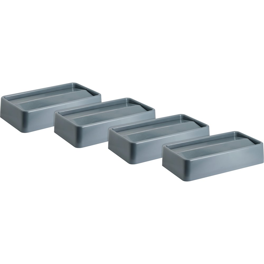 Genuine Joe Space-saving Container Swing Lid - Rectangular - Gray - 4 / Carton. Picture 1