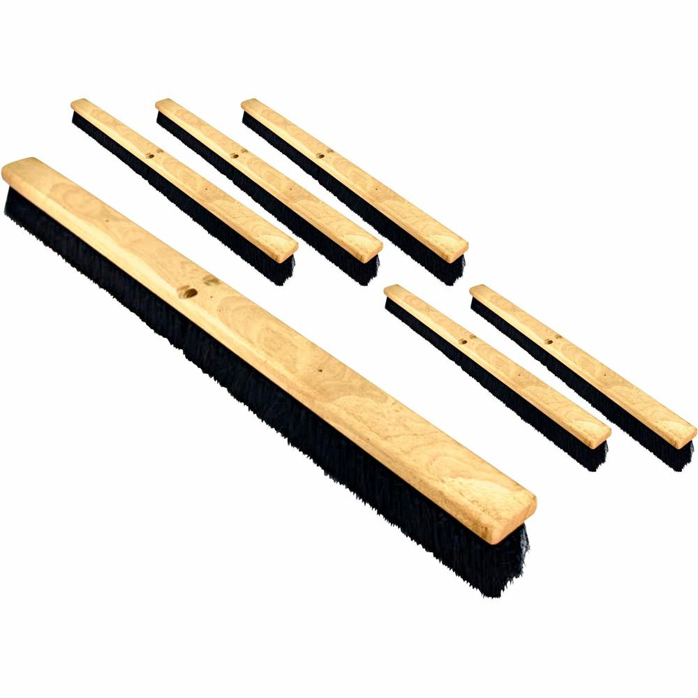 Genuine Joe Hardwood Block Broomhead - 2.75" Tampico Fiber Bristle - 36" Overall Length - 6 / Carton. Picture 1