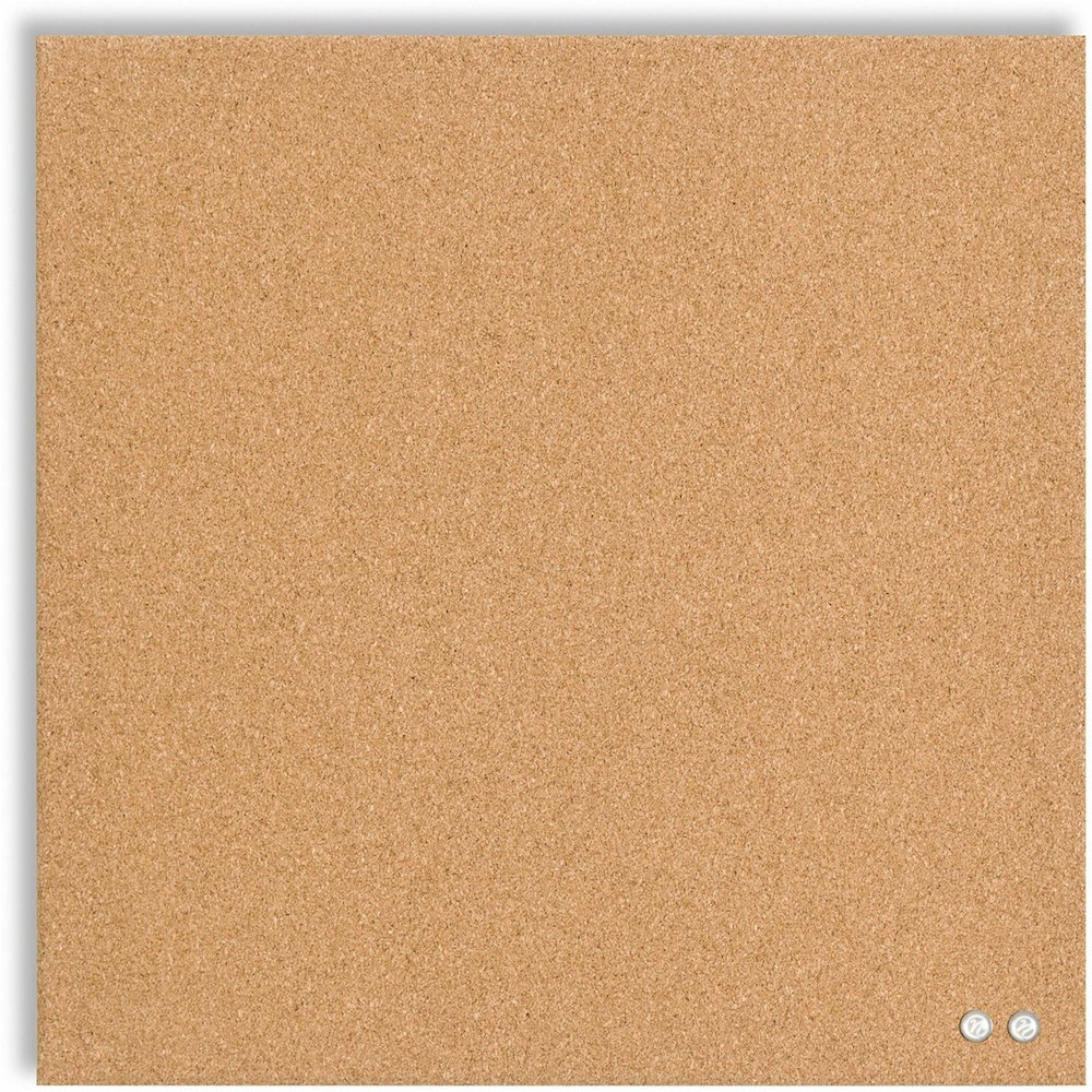 U Brands Frameless Cork Canvas Bulletin Board - 14" Board Height x 14" Board Width - Natural Cork Surface - Self-healing, Frameless, Easy Installation, Sleek Style, Self-healing, Mounting System - 1 E. Picture 1