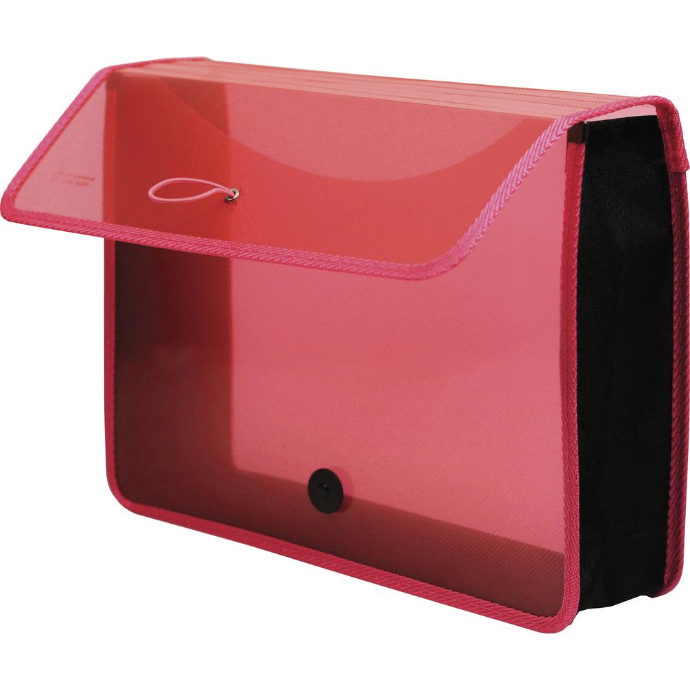 Lion EXPAND-N-FILE Letter File Wallet - 8 1/2" x 11" - 3" Expansion - Transparent Pink - 1 Each. Picture 1