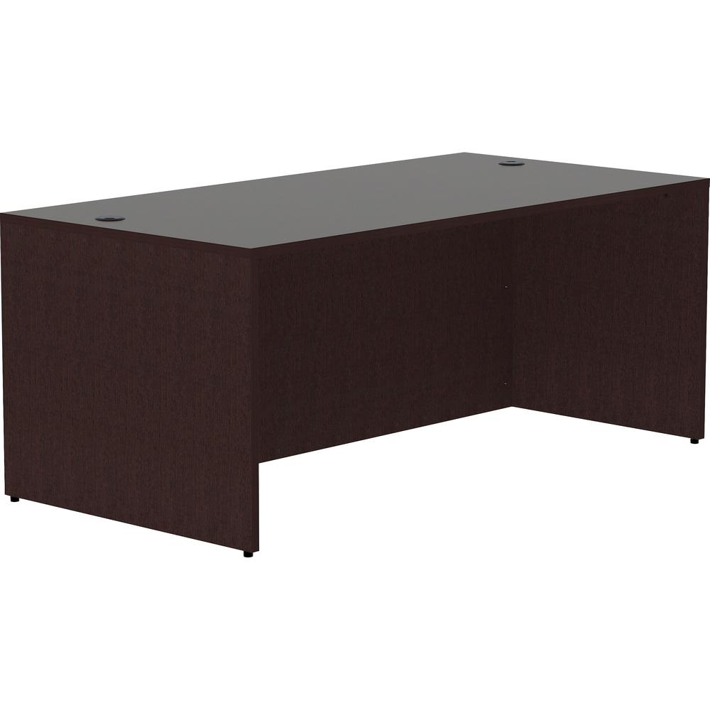 Lorell Essentials Series Rectangular Desk Shell - Rectangle - 29.5" Height x 70.9" Width x 35.4" Depth Desk Shell, 70.9" Width x 35.4" Depth x 1" Thickness Top - Finish: Espresso - 1 Each. Picture 1