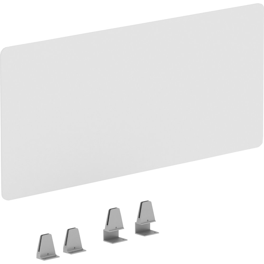 Lorell Relevance Series Modesty/Privacy Panel - x 36" Width x 15.7" Depth - T-mold Edge - Material: Acrylic - Finish: Clear - Modesty Panel, Locking Casters - For Education, Classroom, Office - 1 Each. Picture 1