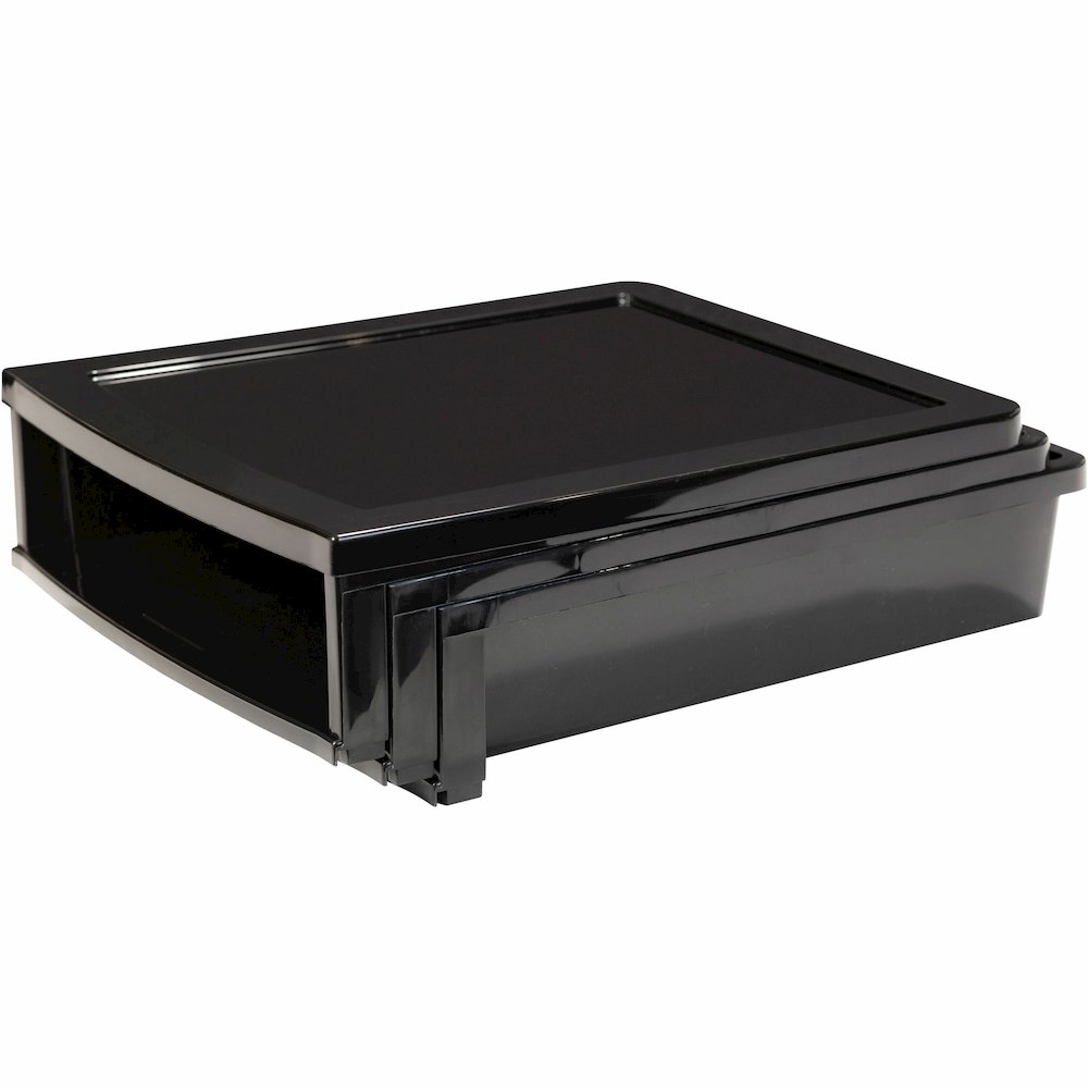 Storex Quick Stack Construction Paper Sorter - 500 x Sheet - 3 Compartment(s) - 8.40" Height x 11.25" Width x 13" Length - Black - Plastic - 1 Each. Picture 1