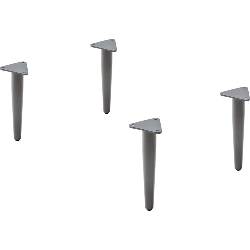 Lorell Contemporary Reception Collection Single Metal Bases - 1.5" Height x 4.5" Width x 9.8" Depth - Material: Metal - Finish: Gray - For Meeting - 1 Set. Picture 1