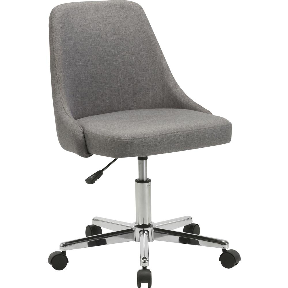 Lorell Resimercial Low-back Task Chair with Arms - 22.5" x 24.4"31.5" - Material: Fabric - Finish: Gray. Picture 1