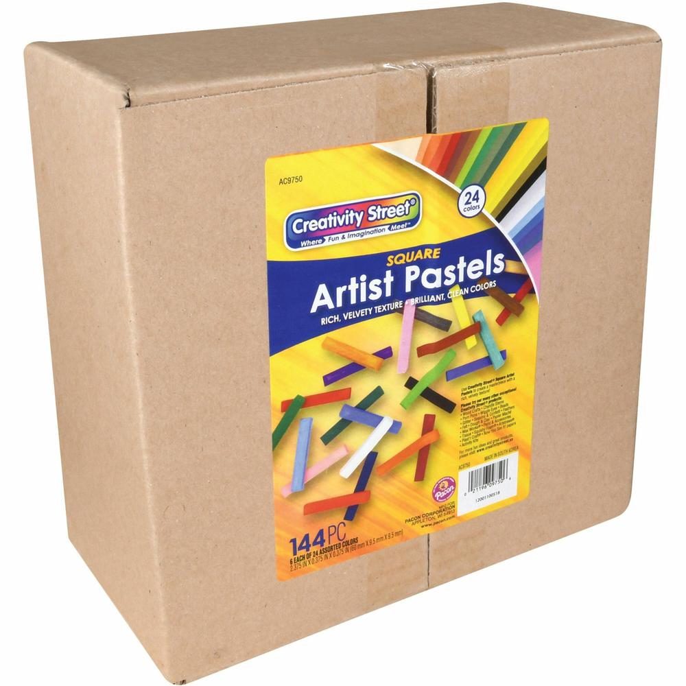 Creativity Street Square Artist Pastels - 0.4" Length - Assorted - 144 / Set. Picture 1