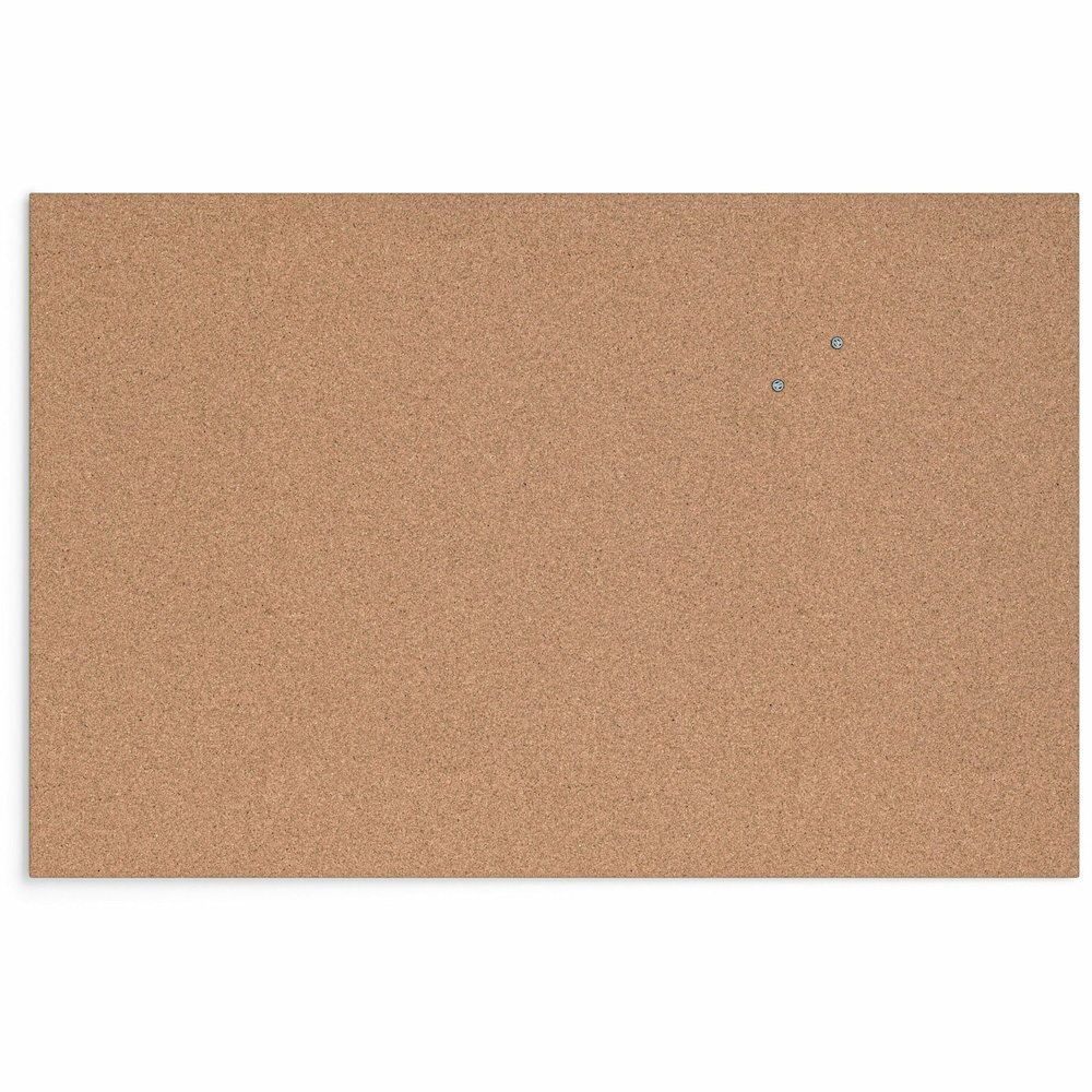 U Brands Frameless Cork Canvas Bulletin Board - 24" Board Height x 36" Board Width - Natural Cork Surface - Self-healing, Durable, Mounting System, Tackable, Frameless - 1 Each. Picture 1