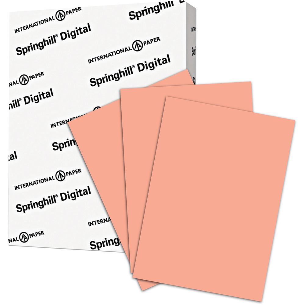 Springhill Multipurpose Cardstock - Salmon - 92 Brightness - Letter - 8 1/2" x 11" - 110 lb Basis Weight - Smooth - Salmon - 250 / Pack. Picture 1
