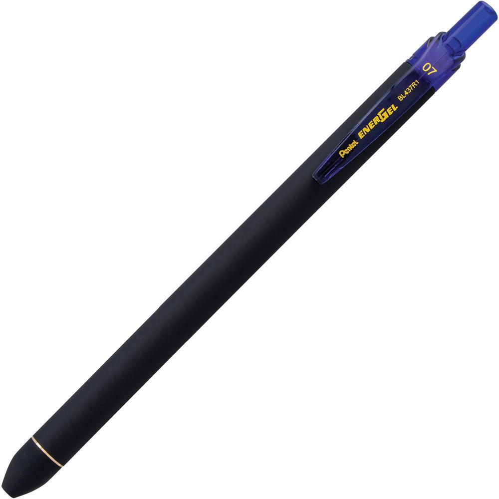 EnerGel 0.7mm Retractable Pens - Retractable - Blue Ink - Liquid Gel Ink - Rubberized Barrel - 1 Dozen. Picture 1