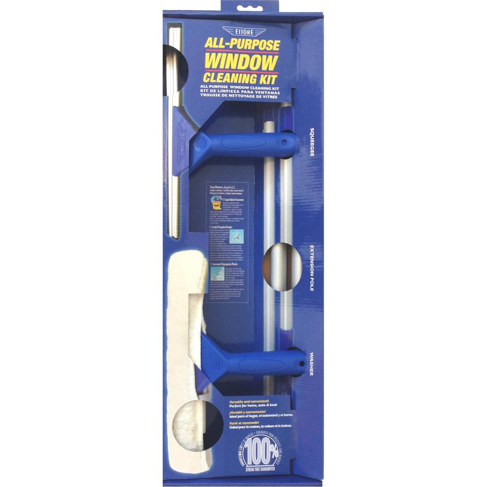 Ettore Window Cleaning Combo Kit - MicroFiber, Silicone Rubber - White, Multi - 1 Each. Picture 1